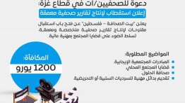 للصحفيين/ات من قطاع غزة: إعلان استكتاب واستقطاب لإنتاج تقارير صحفية معمقة - دعوة لتقديم مقترحات مواضيع