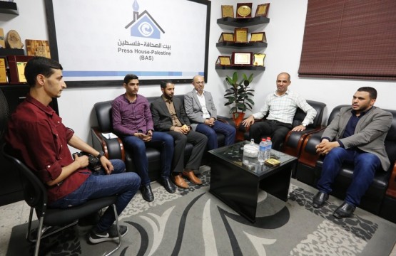 بيت الصحافة يستقبل وفداً من التجمع الإعلامي الفلسطيني