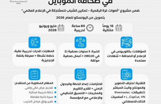 إعلان استقطاب مدرب/ة في صحافة الموبايل